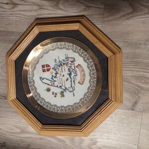 Decorative Octagonal Wall Plate with Map Design